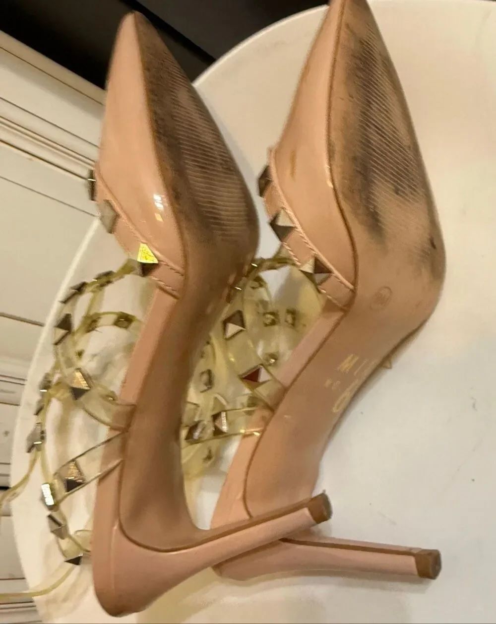 Mix No. 6 Women's Liraven Studded Caged Pointed Toe Pumps Heels Pink Size 8